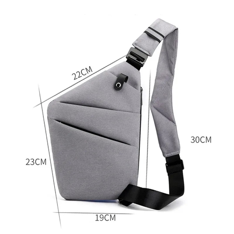Anti-Theft Bag - Men's Slim Anti-Theft Crossbody Bag with Adjustable Strap-Shoulder Bags-Chaps London-Chaps London
