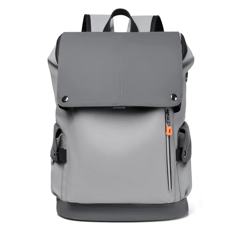 Backpack | Men's Waterproof Laptop Travel Rucksack | USB Charging Port-Backpack-Chaps London-Light Grey-Chaps London