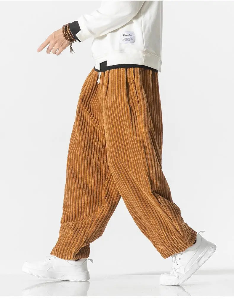 Baggy Pants - Drawstring - Loose Fit - Corduroy Pants - Men's Pants-Men Trousers-Chaps London-Chaps London