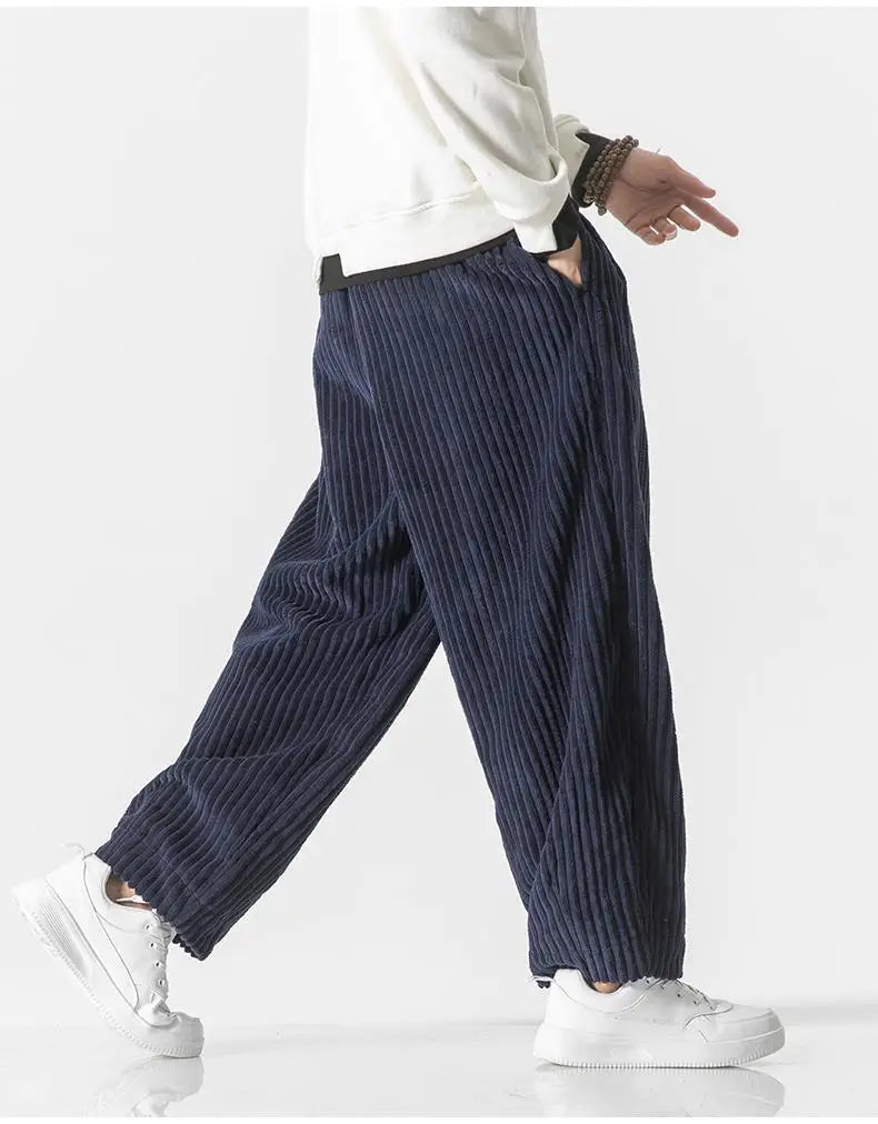 Baggy Pants - Drawstring - Loose Fit - Corduroy Pants - Men's Pants-Men Trousers-Chaps London-Chaps London