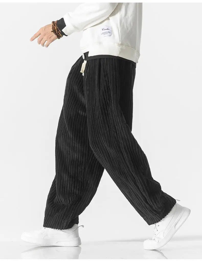 Baggy Pants - Drawstring - Loose Fit - Corduroy Pants - Men's Pants-Men Trousers-Chaps London-Chaps London