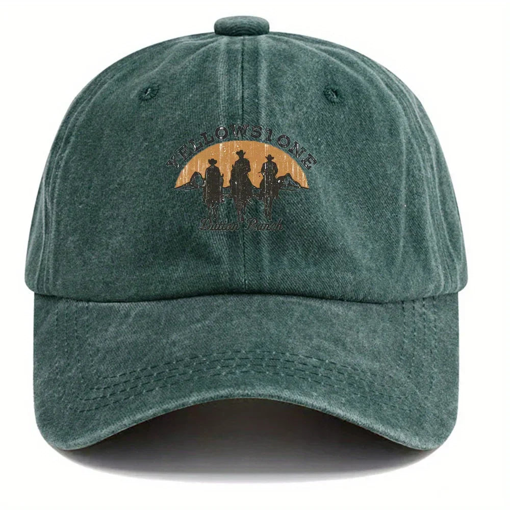 Baseball Cap - Adjustable - Washed - Baseball Hats - Men's Cap-Baseball Cap-Chaps London-Green-Adjustable-Chaps London
