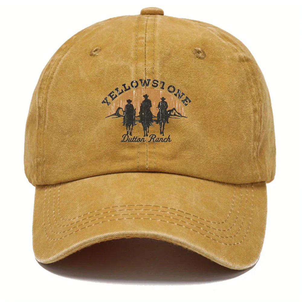 Baseball Cap - Adjustable - Washed - Baseball Hats - Men's Cap-Baseball Cap-Chaps London-Yellow-Adjustable-Chaps London