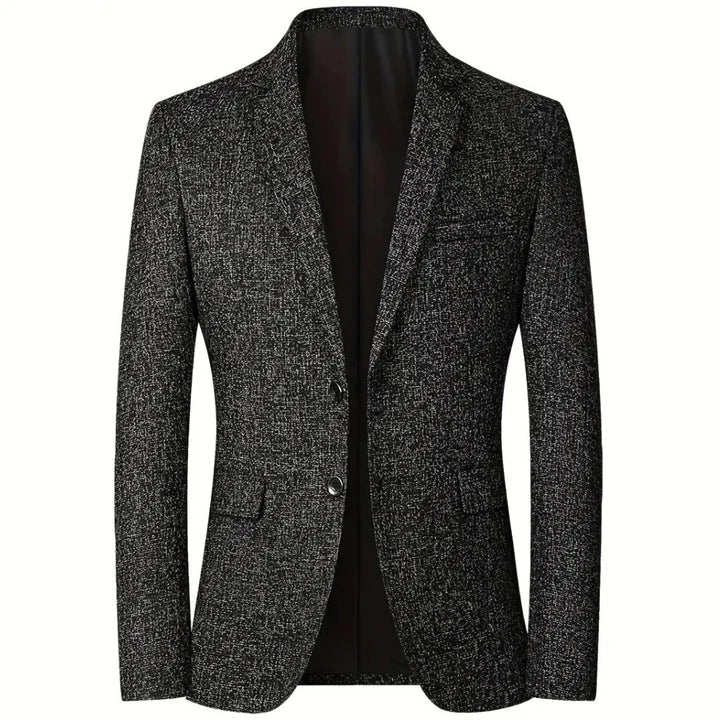 Blazer - Tailored Single Breasted Men's Suit Jacket-Blazers-Chaps London-Black-XS-Chaps London