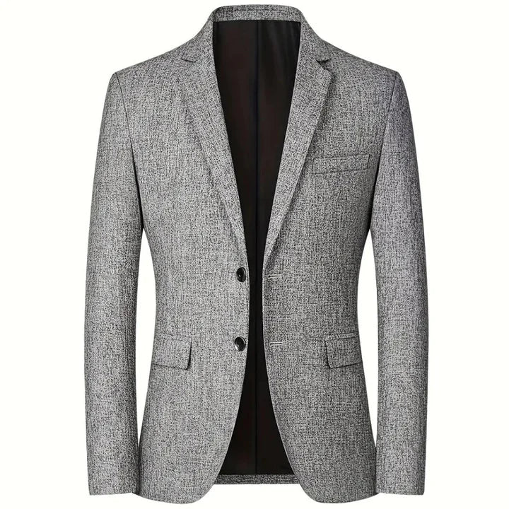 Blazer - Tailored Single Breasted Men's Suit Jacket-Blazers-Chaps London-Grey-XS-Chaps London