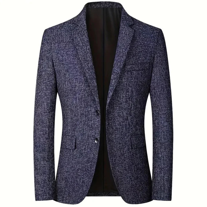 Blazer - Tailored Single Breasted Men's Suit Jacket-Blazers-Chaps London-Navy Blue-XS-Chaps London
