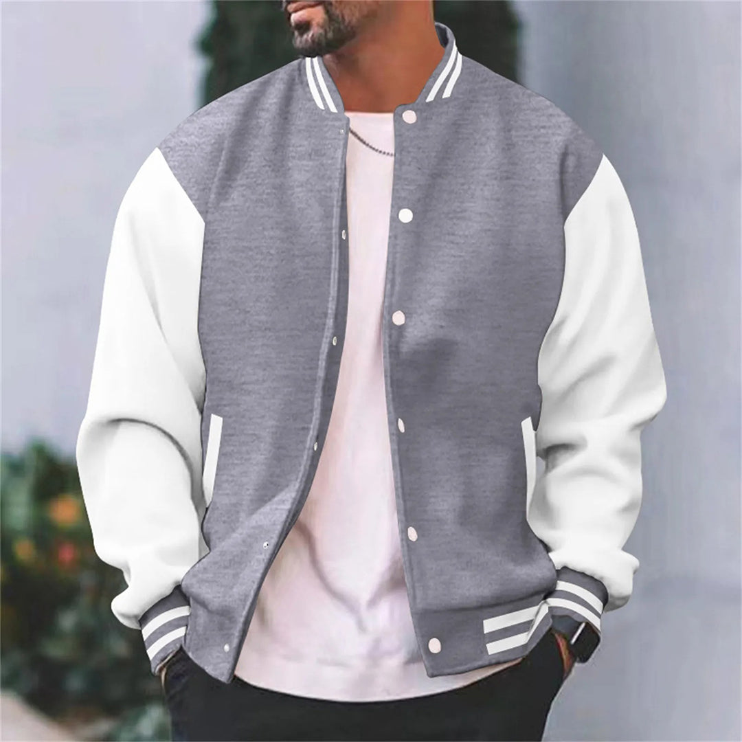 Bomber Jacket - Button-Up - Summer - Baseball Jacket - Men's Jacket-Chaps London-Grey-S-Chaps London