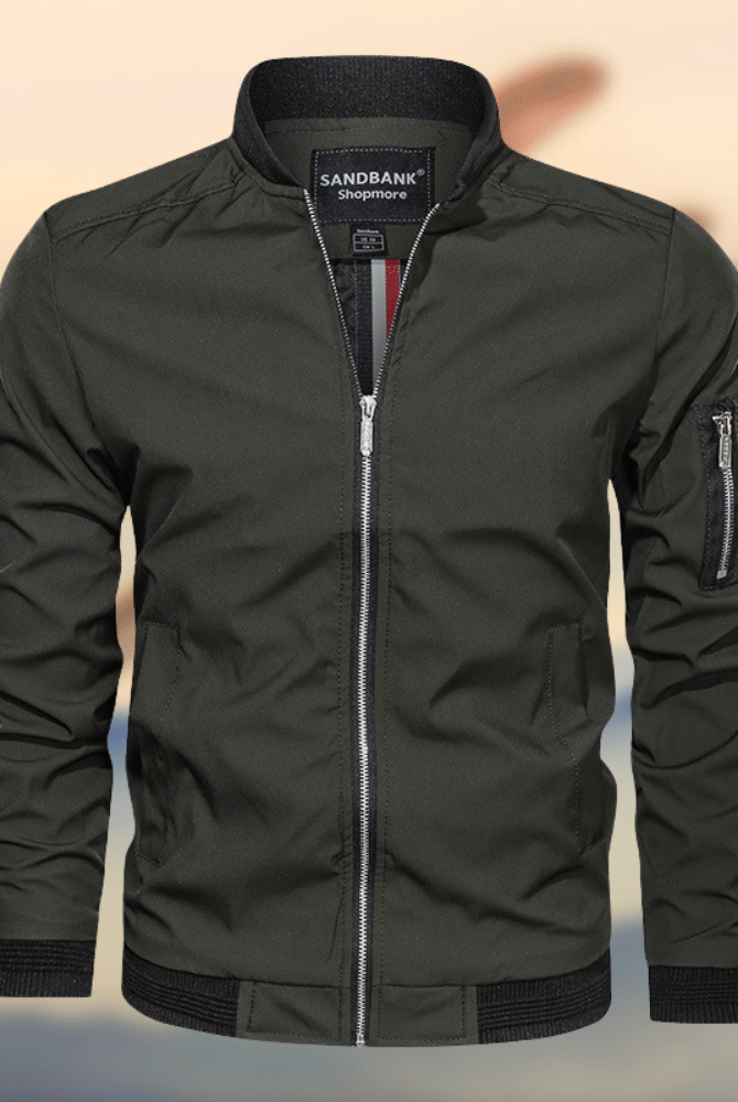 Bomber Jacket - Lightweight Zippered Harrington Jacket for Men-Jackets-Chaps London-Green-S-Chaps London