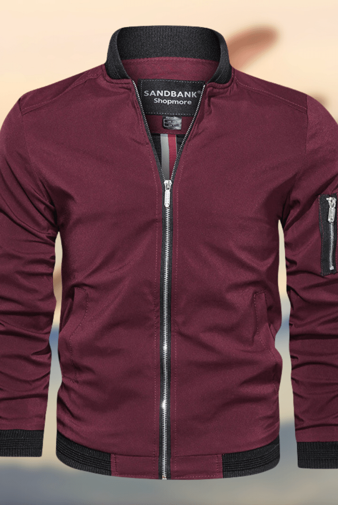 Bomber Jacket - Lightweight Zippered Harrington Jacket for Men-Jackets-Chaps London-Red-S-Chaps London