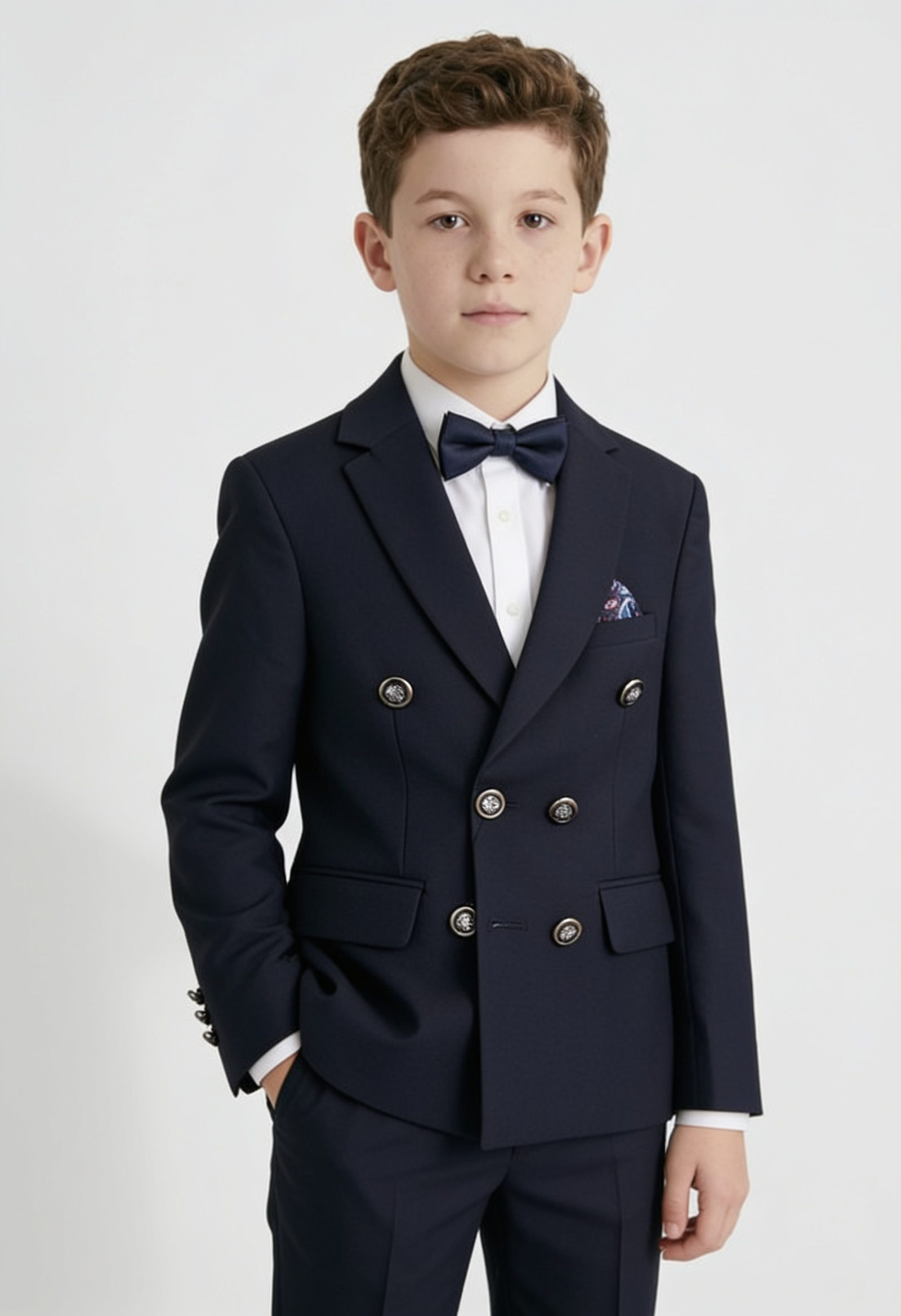 Boys Blazer | Navy Textured | Double Breasted | Slim Fit-Boys Blazer-Chaps London-Chaps London