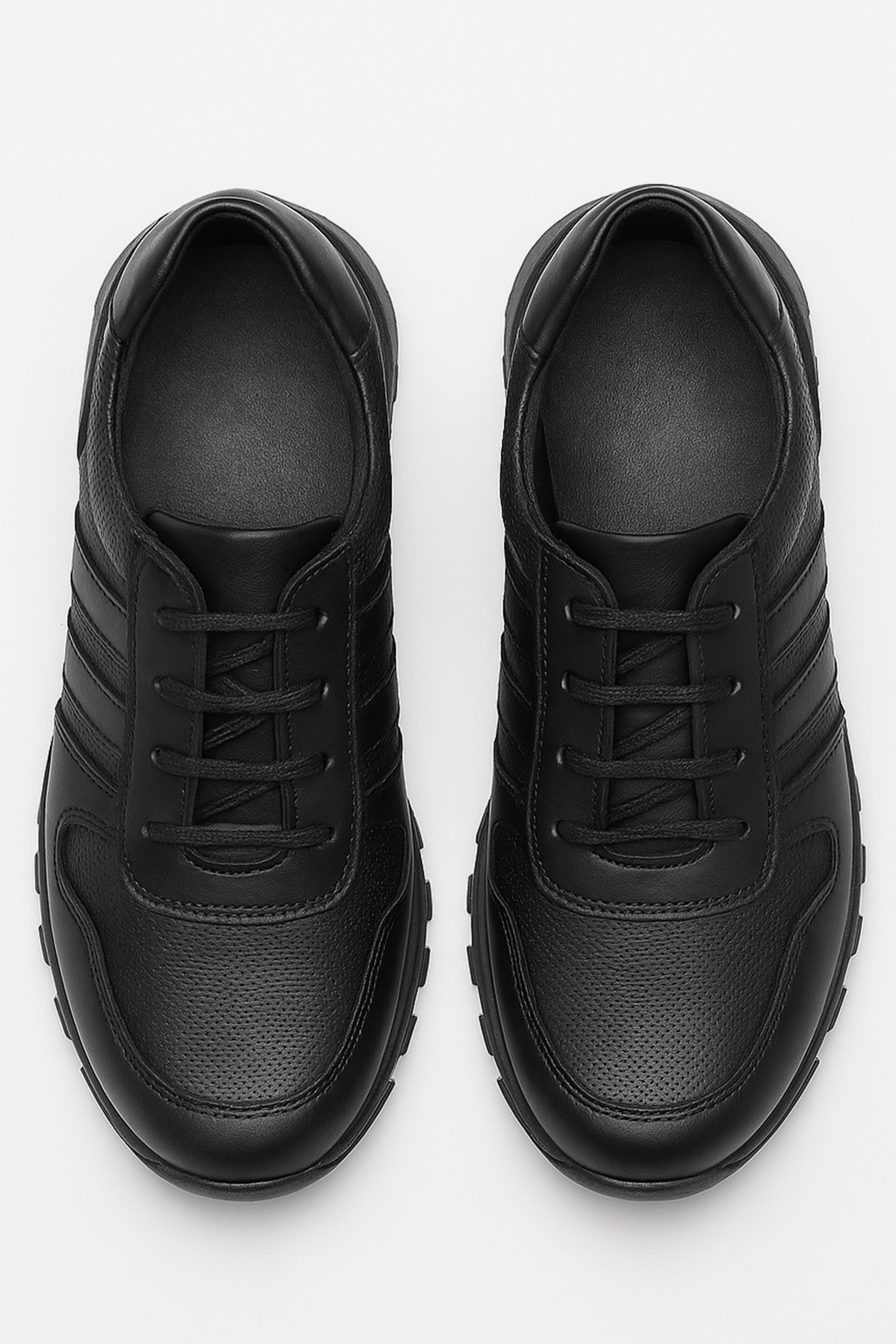 Boys School Shoes | Black Leather | Lace Up School Trainers-Shoes-Chaps London-Chaps London