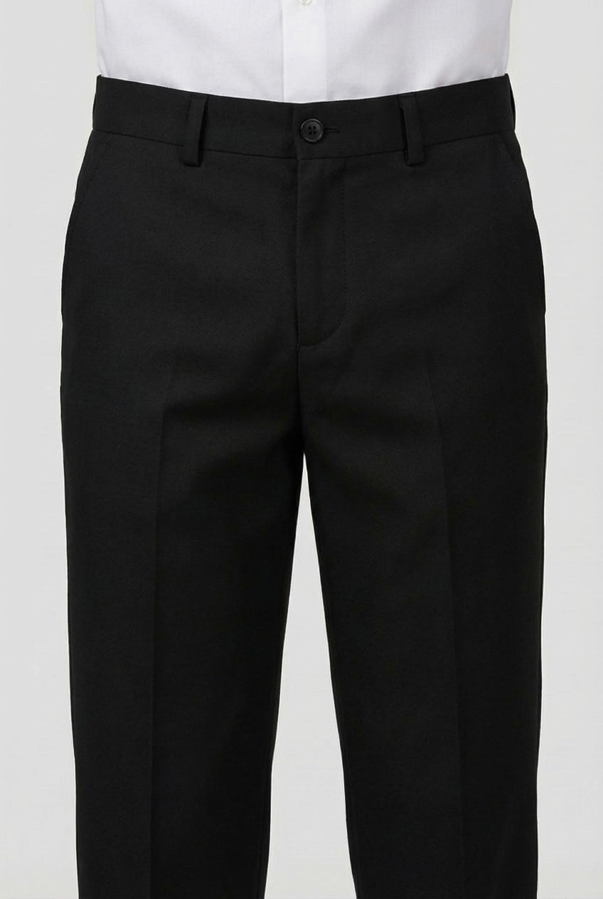 Boys School Trousers | Black Slim Fit | Adjustable Waist-Boys Trousers-Chaps London-Chaps London