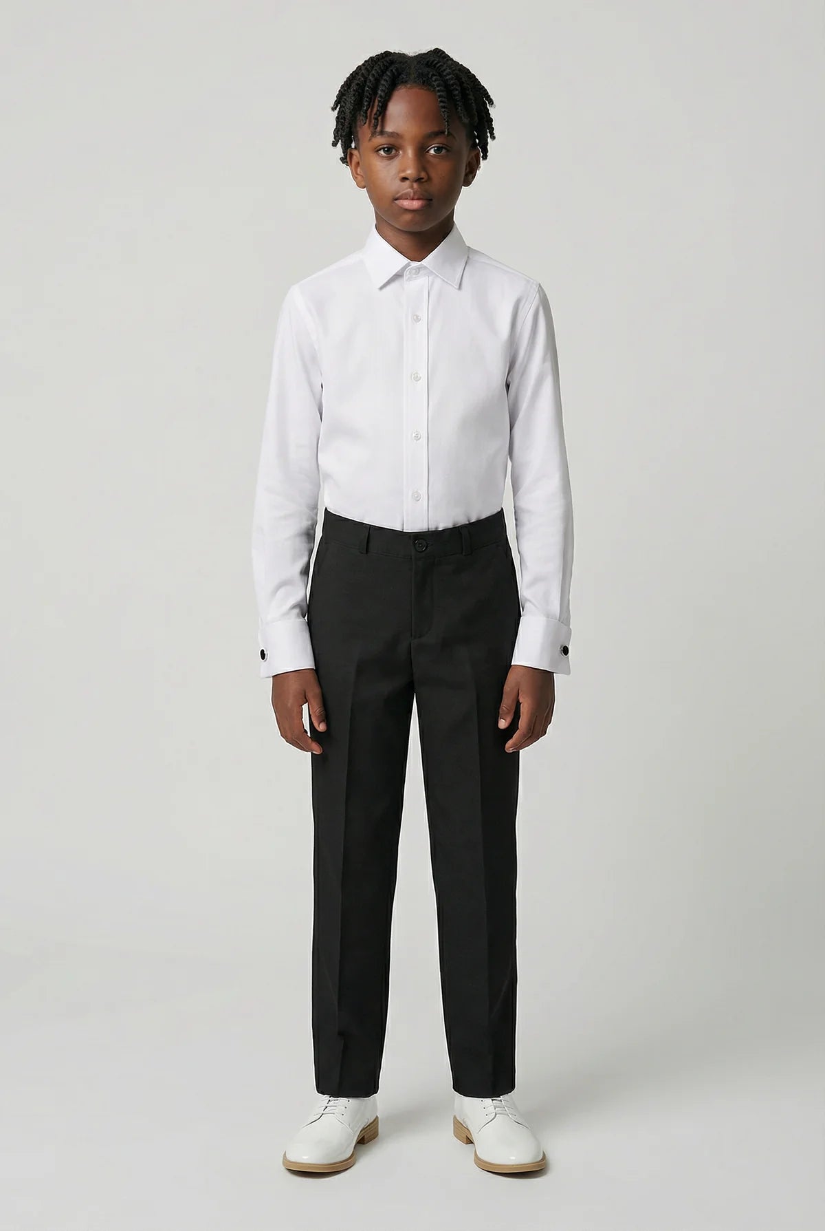 Boys School Trousers | Black Slim Fit | Adjustable Waist-Boys Trousers-Chaps London-Chaps London
