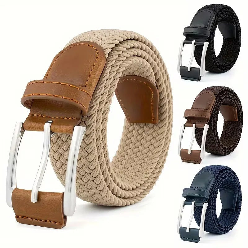 Braided Belt - Men's Woven Stretch Pin Buckle-Belt-Chaps London-Chaps London