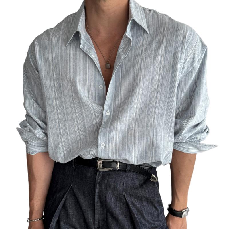 Button-Up Shirt | Casual | Collared | Long Sleeve Shirt | Men's Shirts-Shirts & Tops-Chaps London-Chaps London
