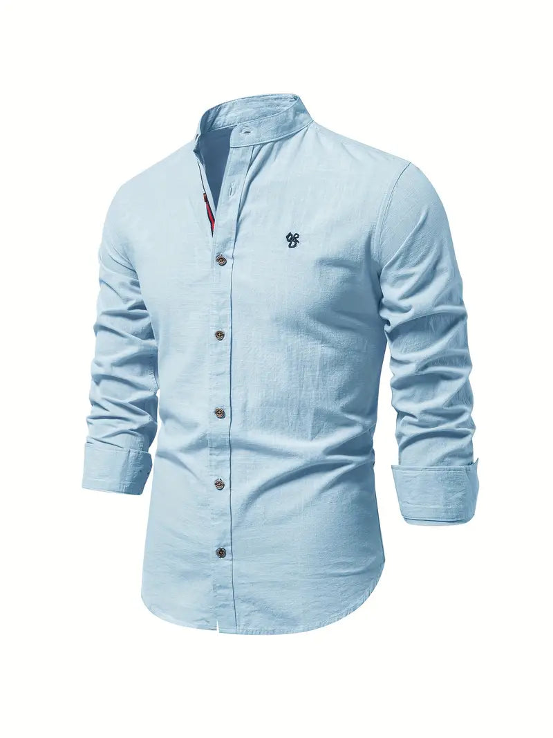 Button-Up Shirt | Slim Fit | Lightweight | Long Sleeve Shirt | Men's Shirt-Chaps London-Light Blue-XS-Chaps London