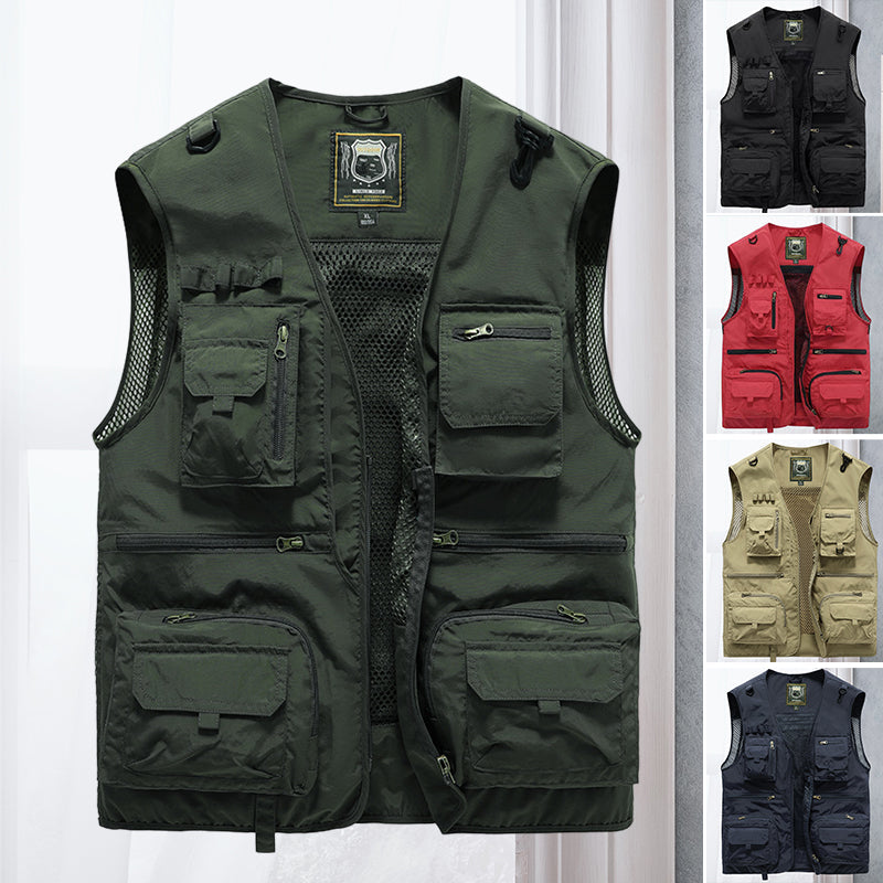 Cargo Gilet - Tactical Zip Up Men's Work Gilet-Men's Cargo Vest-Chaps London-Chaps London