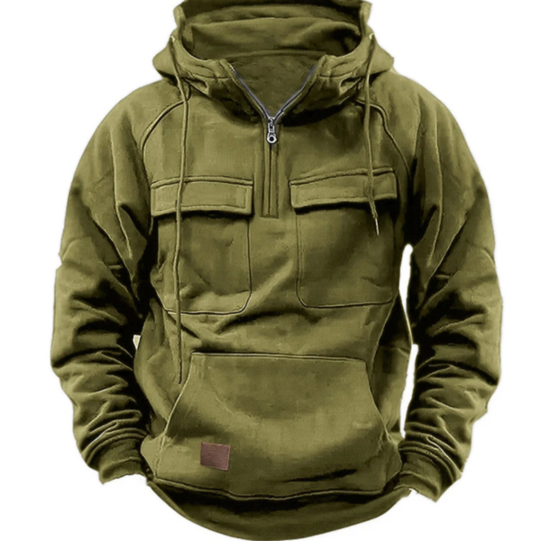 Cargo Hoodie - Men's Warm Cozy Casual Pullover Hoodie-New Arrivals-Chaps London-Green-S-Chaps London