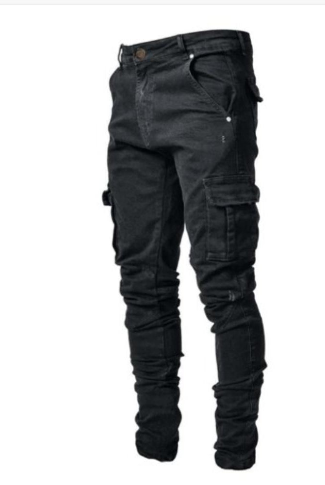 Cargo Jeans - Rugged - Regular Fit - Cargo Pants - Men's Jeans-Chaps of London-Black-S-Chaps of London