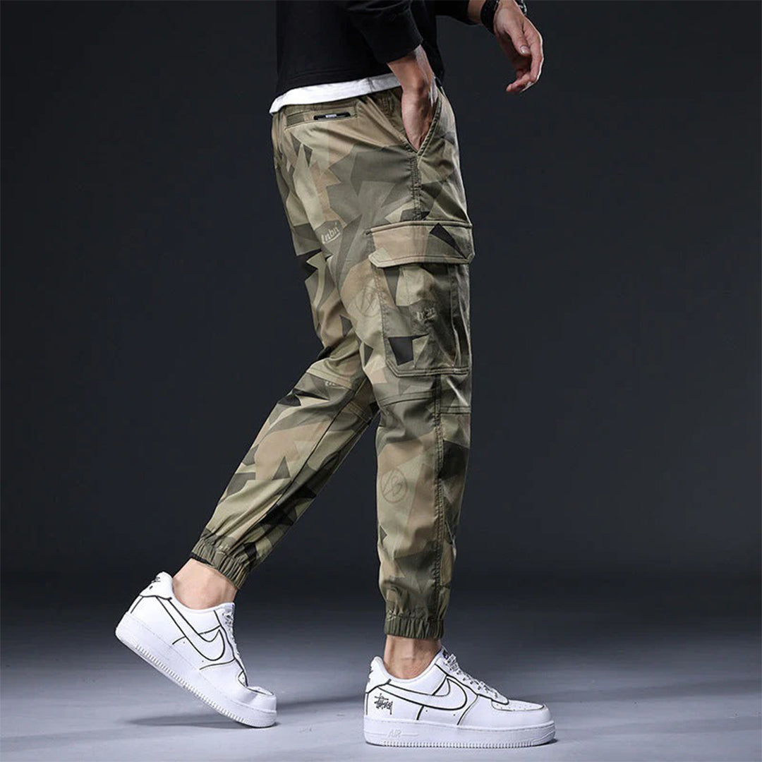 Cargo Joggers - Men's Camouflage Drawstring Skinny Cargo Pants-Chaps London-Chaps London