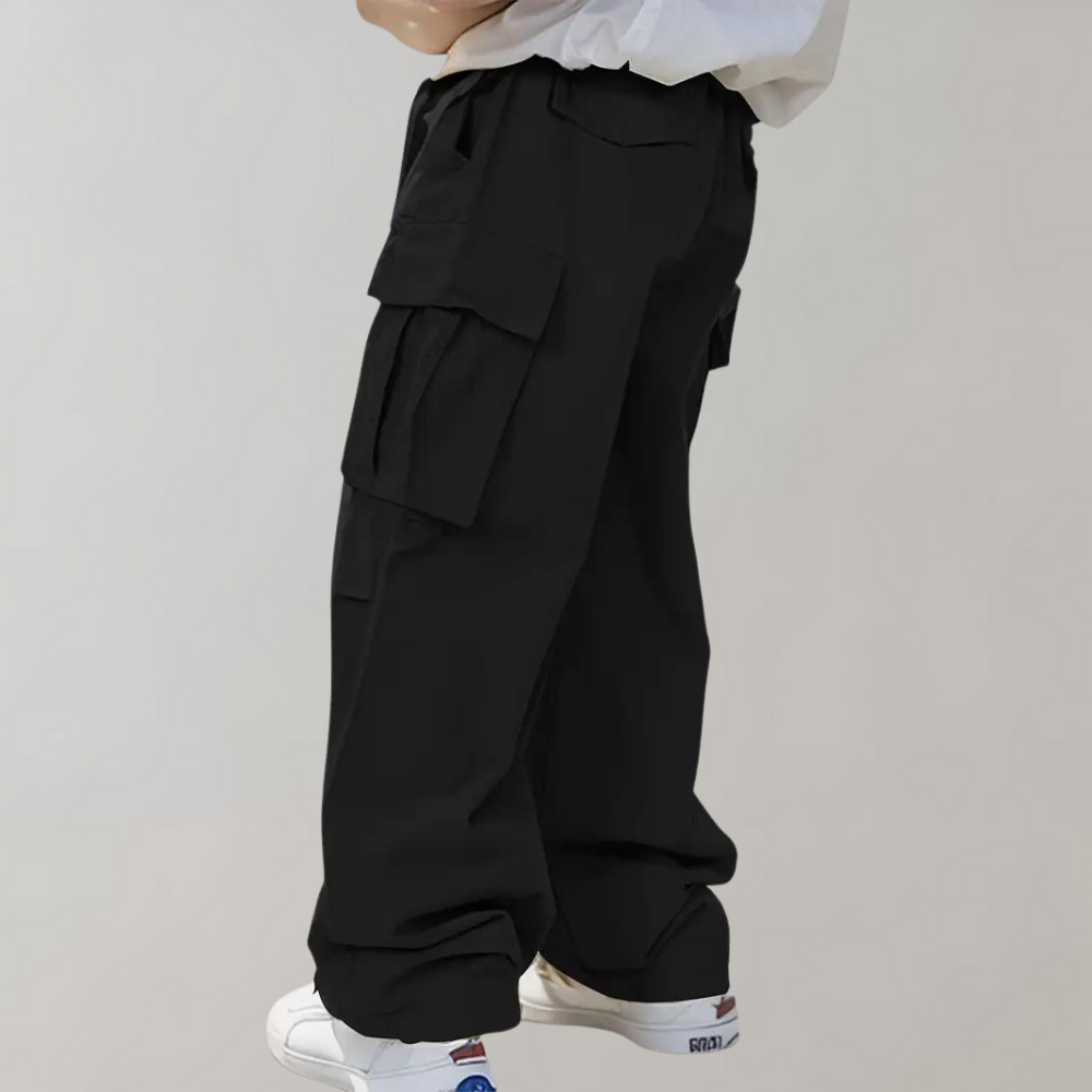 Cargo Pants | Loose Fit | Wide Leg | Baggy Pants | Men's Pants -Men's Cargo Pants-Chaps London-Black-S-Chaps London