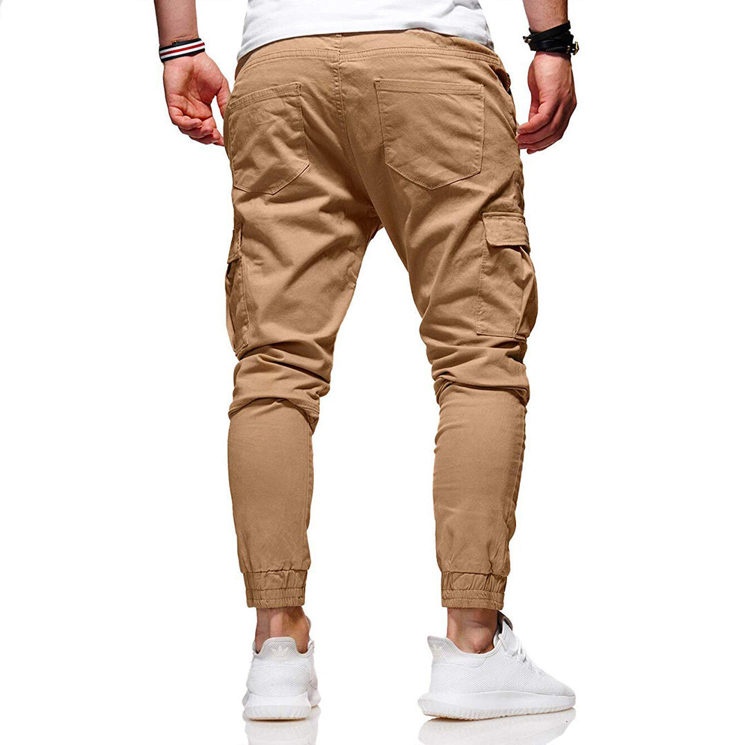 Cargo Pants - Skinny - Drawstring - Cargo Joggers - Men's Trousers-Fashion Men Pants Cargo All-year-Chaps London-Chaps London