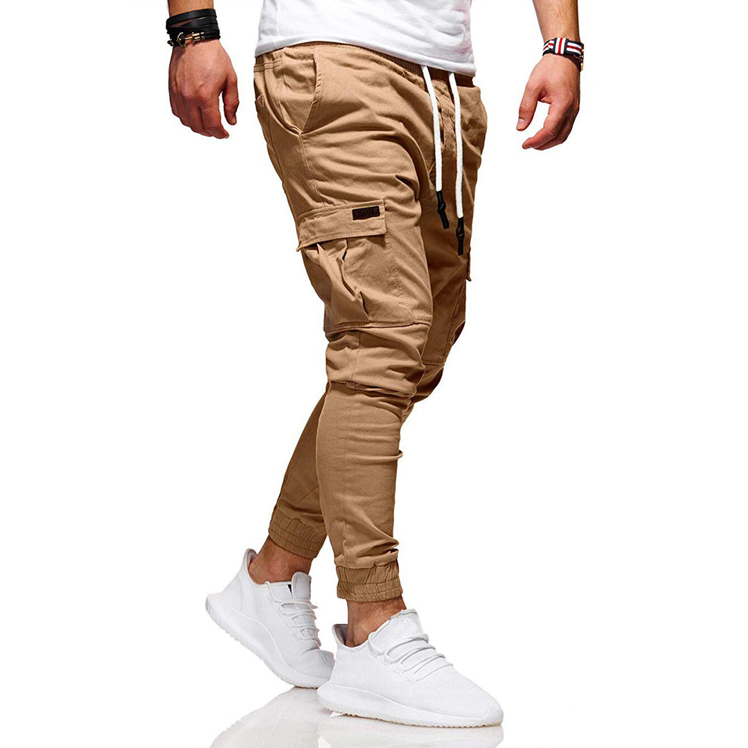 Cargo Pants - Skinny - Drawstring - Cargo Joggers - Men's Trousers-Fashion Men Pants Cargo All-year-Chaps London-Chaps London