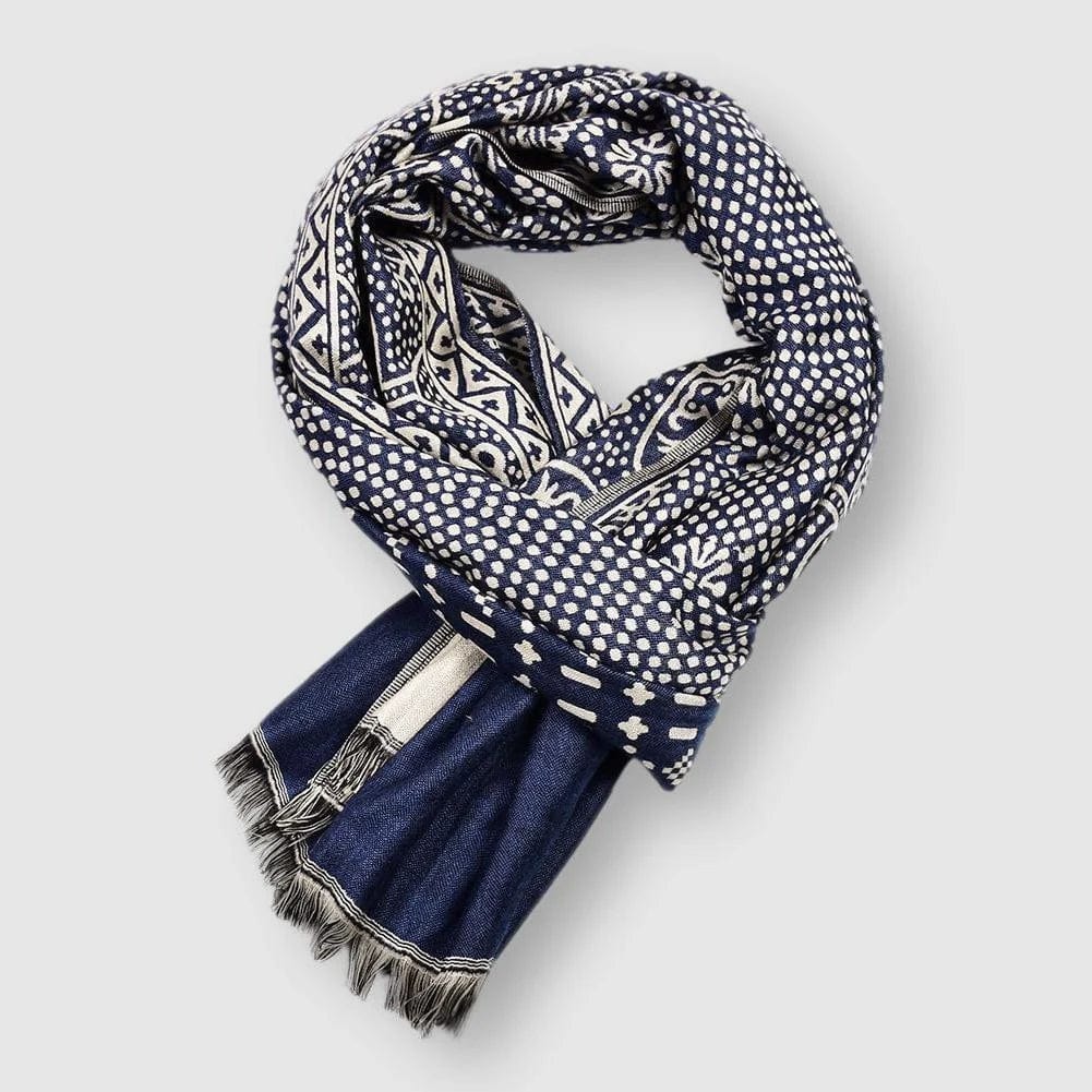 Cotton Scarf - Men's Soft Woven Everyday Wear-Scarf-Chaps London-Navy-Chaps London
