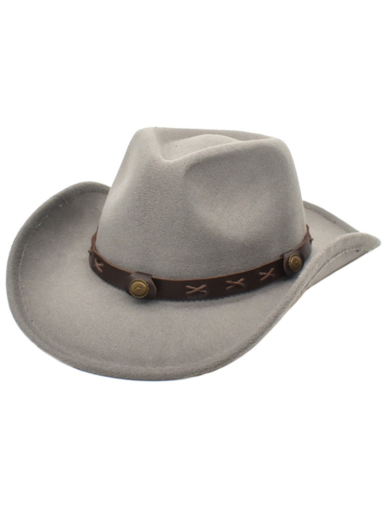 Cowboy Hat - Men's Western Studded Band Vintage-Cowboy Hat-Chaps London-Grey-Chaps London