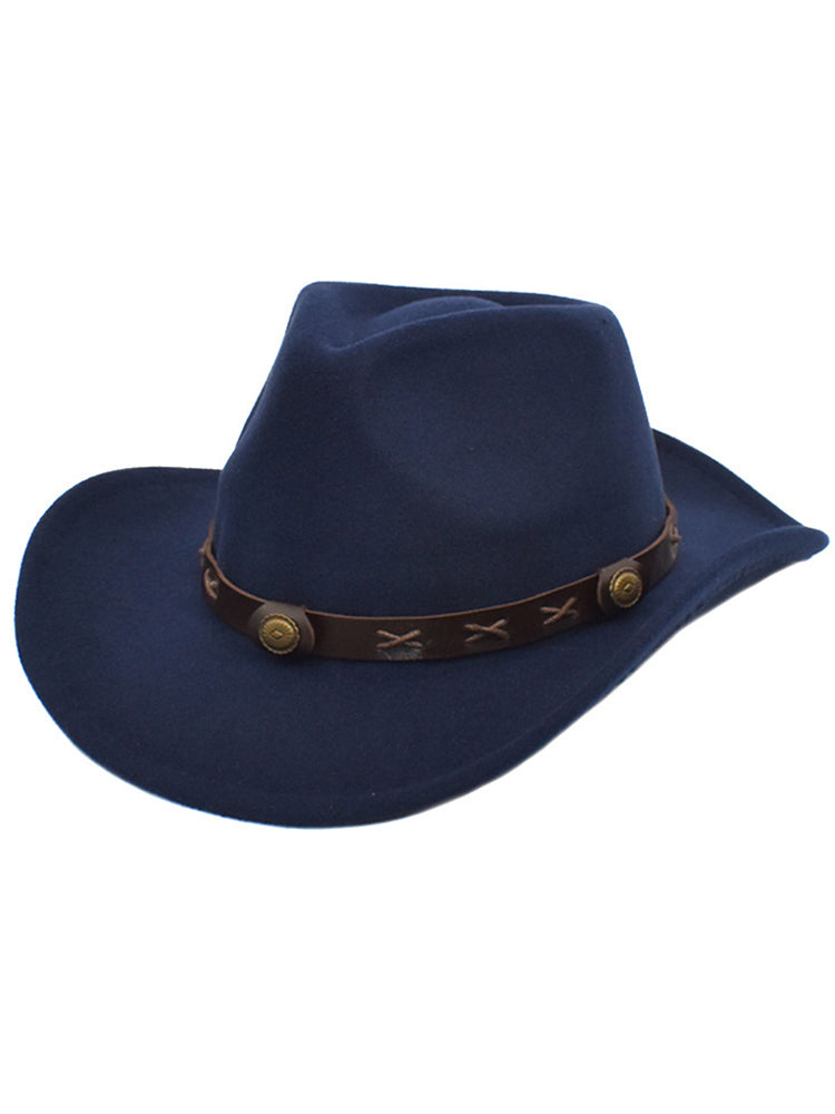 Cowboy Hat - Men's Western Studded Band Vintage-Cowboy Hat-Chaps London-Navy Blue-Chaps London
