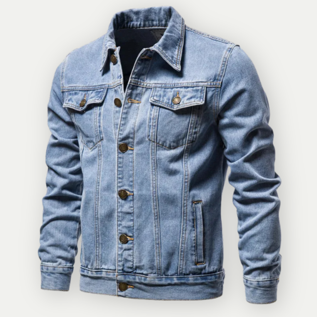 Denim Jacket - Classic Regular Fit Men's Jean Jacket-Denim Jacket-Chaps London-Blue-M-Chaps London