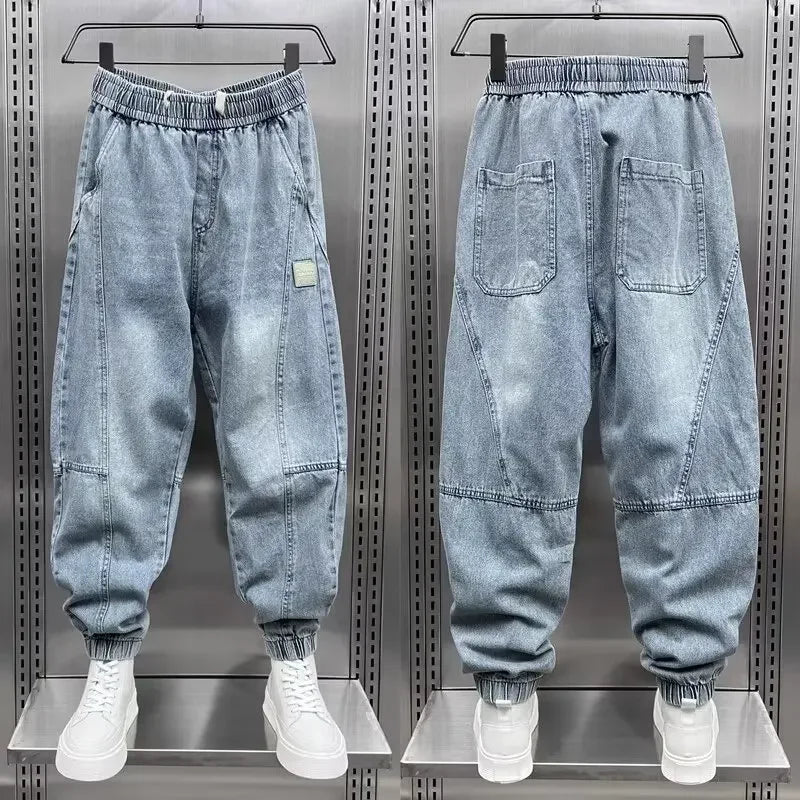 Denim Joggers - Baggy - Elastic Waist - Jogger Jeans - Men's Trousers-Denim Joggers / Jeans-Chaps London-Chaps London