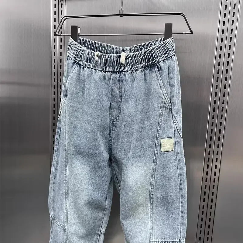 Denim Joggers - Baggy - Elastic Waist - Jogger Jeans - Men's Trousers-Denim Joggers / Jeans-Chaps London-Chaps London