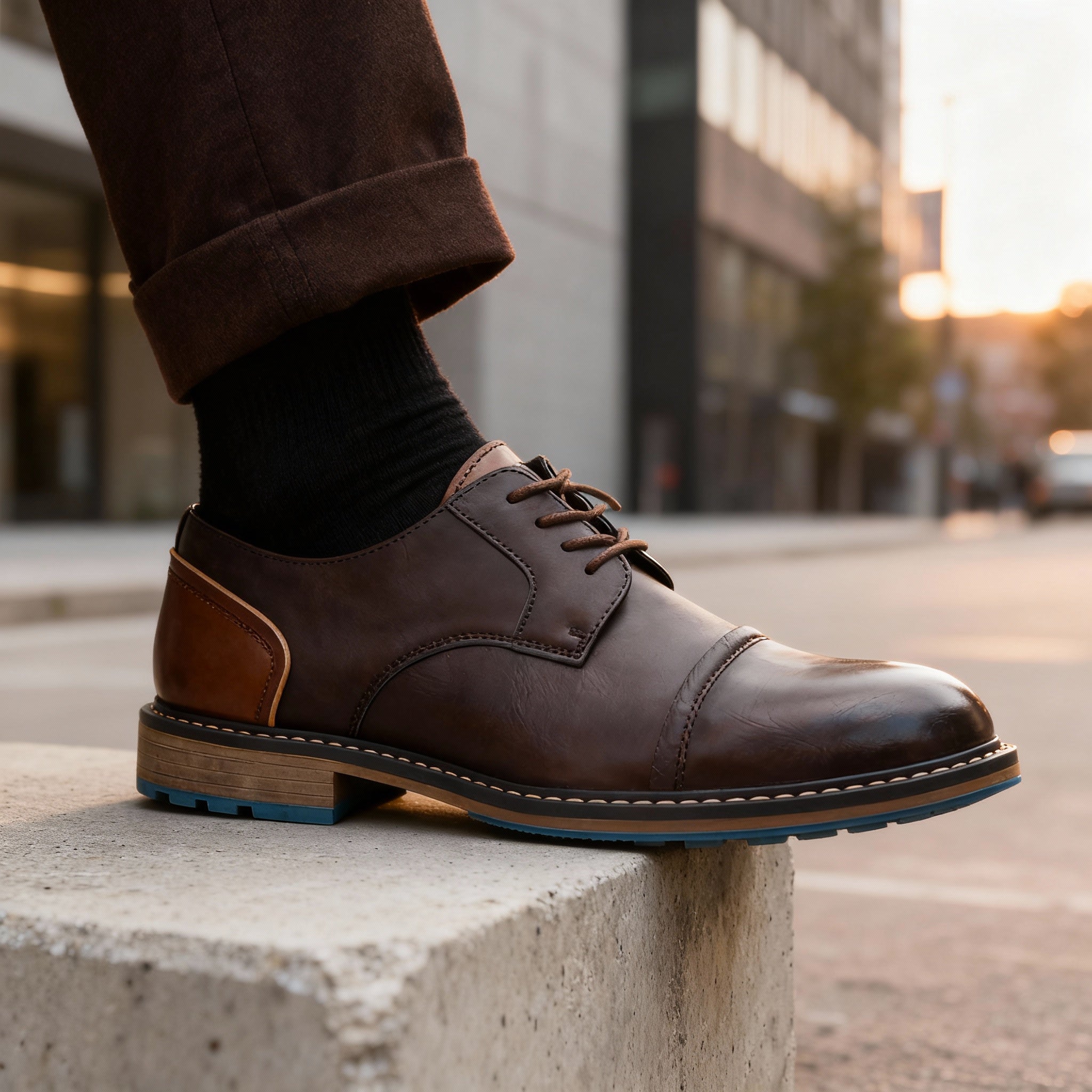 Derby Shoes | Cap Toe | Lace Up | Men's Dress Shoes-Derby Shoes-Chaps London-Chaps London