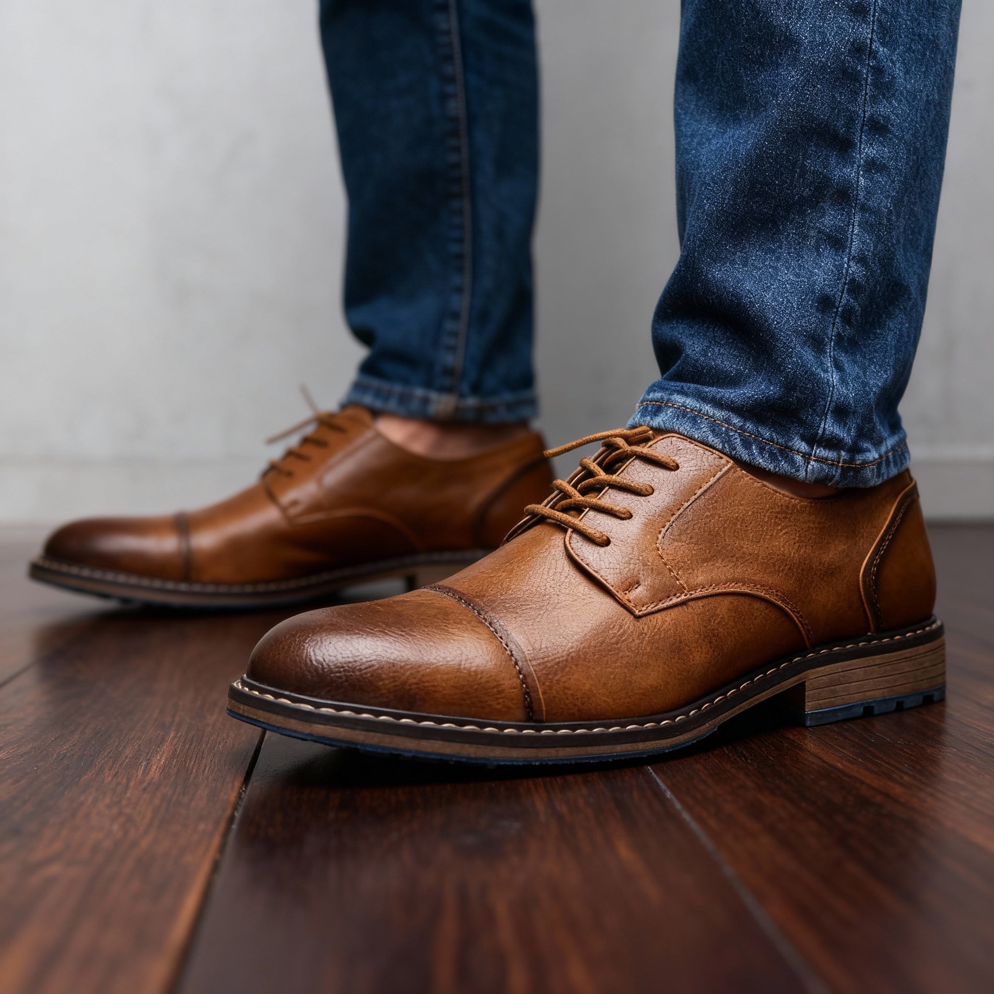 Derby Shoes | Cap Toe | Lace Up | Men's Dress Shoes-Derby Shoes-Chaps London-Chaps London