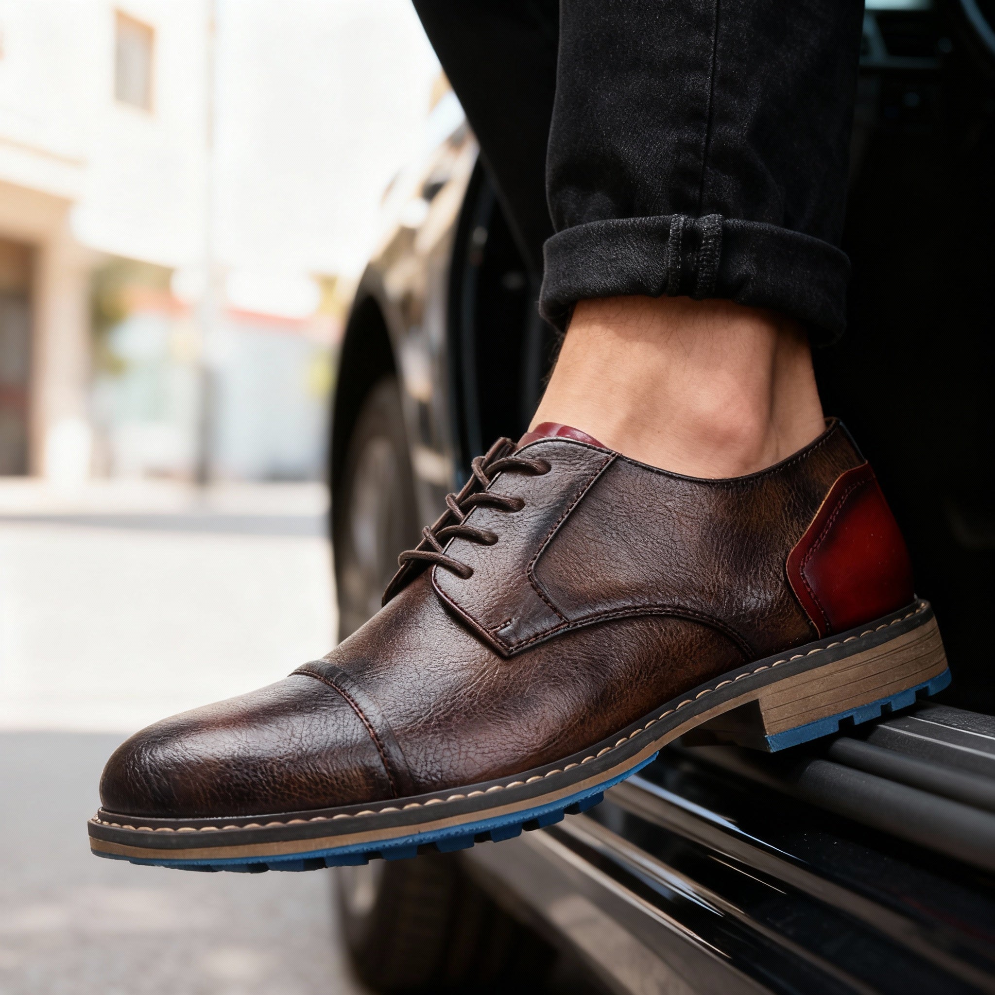 Derby Shoes | Cap Toe | Lace Up | Men's Dress Shoes-Derby Shoes-Chaps London-Chaps London