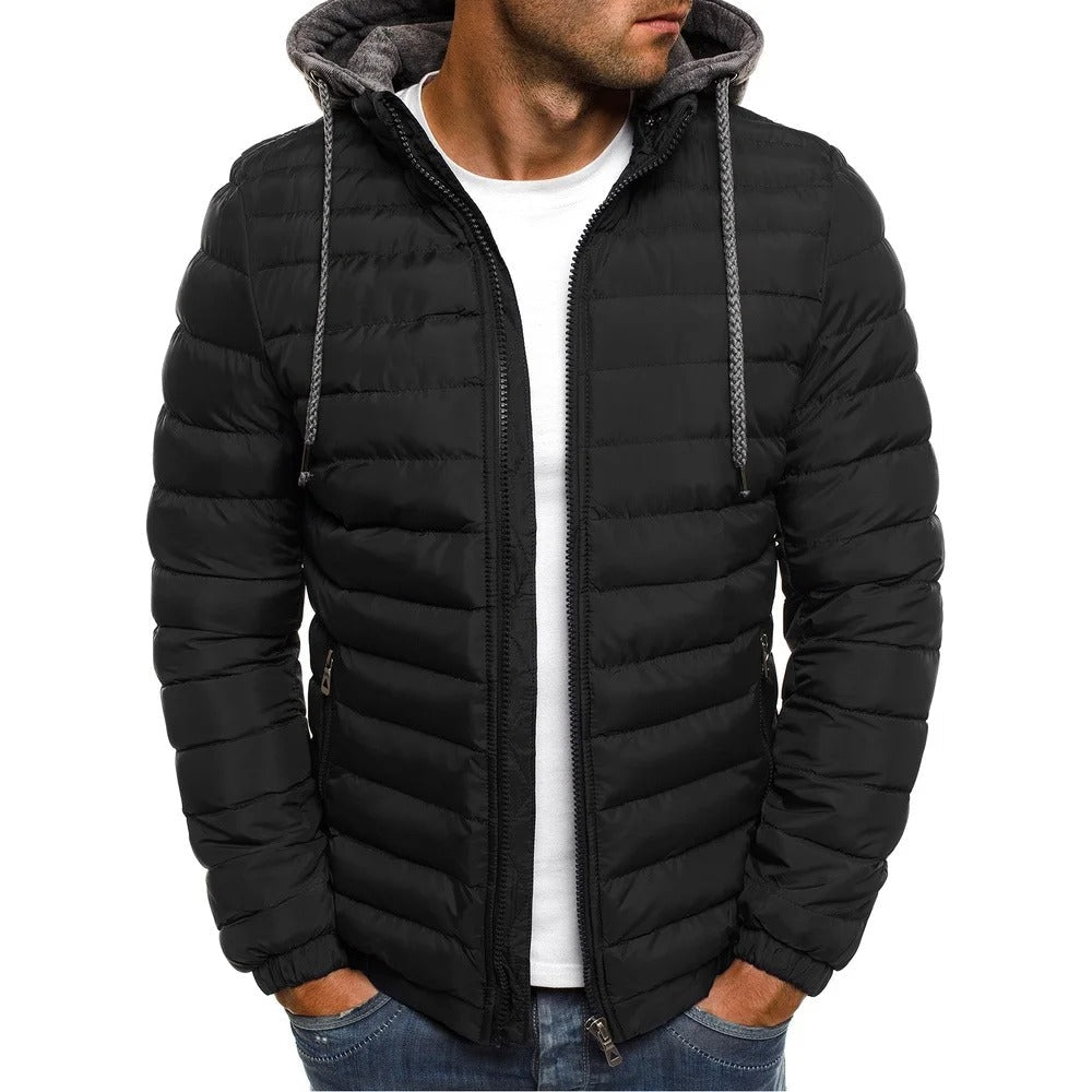 Down Jacket | Hooded | Lightweight | Puffer Jacket | Men's Winter Jacket-Jacket for Men-Chaps London-Black-S-Chaps London