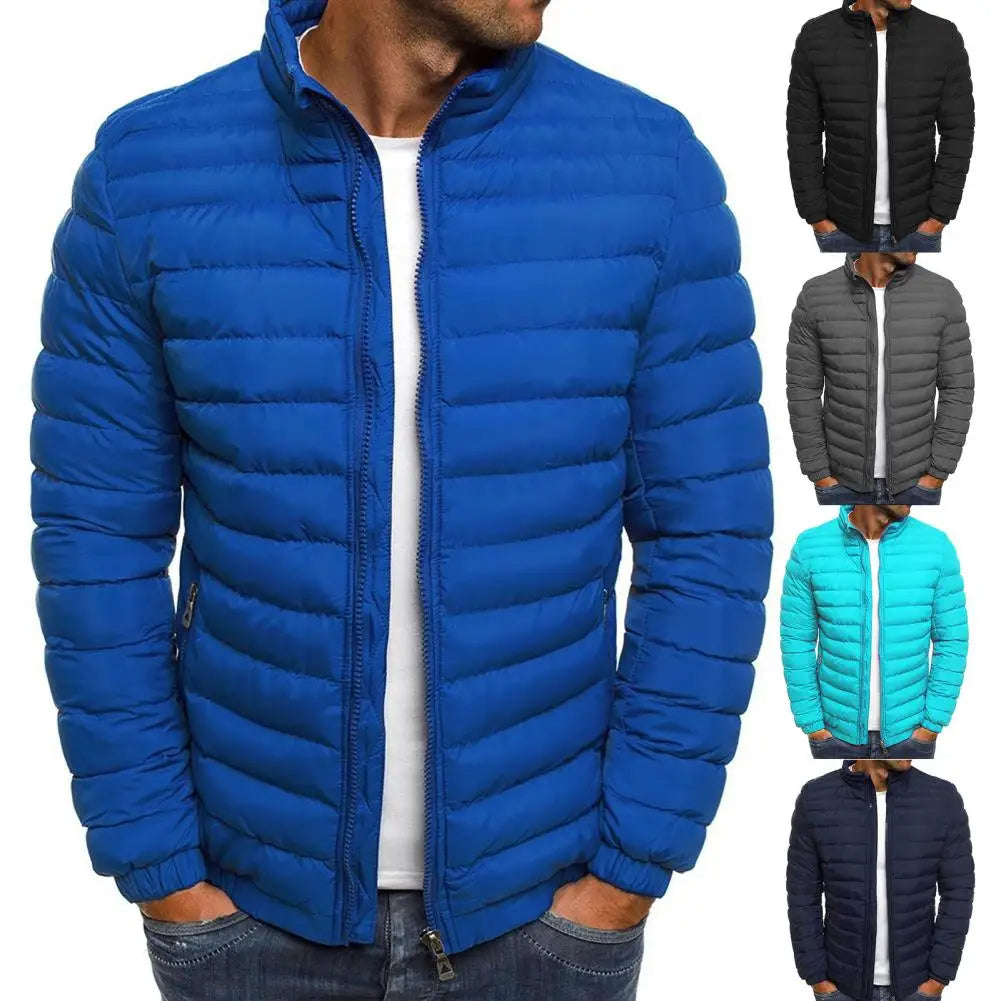 Down Jacket - Lightweight - Zip Up - Autumn Jacket - Men's Jackets-Puffer Jackets-Chaps London-Blue-S-Chaps London