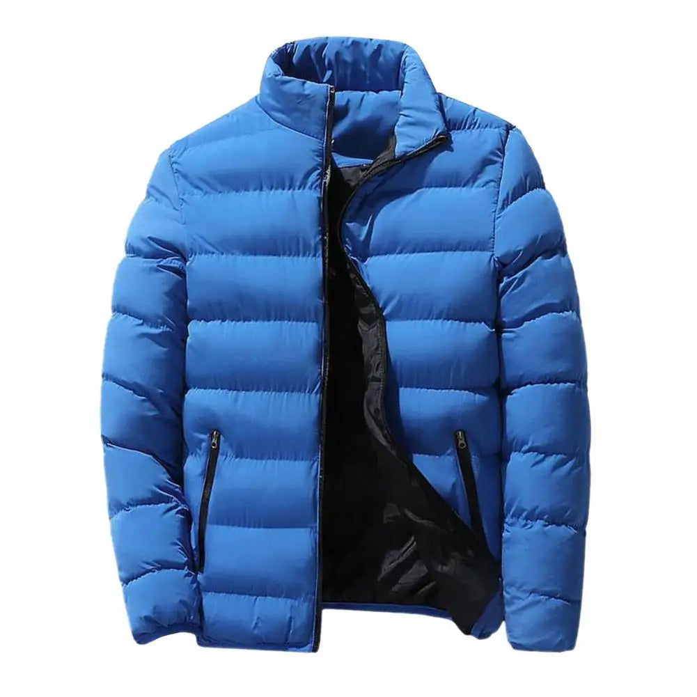 Down Jacket - Standing Collar - Zip-Up - Puffer Jacket - Men's Winter Jacket-Chaps London-Sky Blue-M-Chaps London