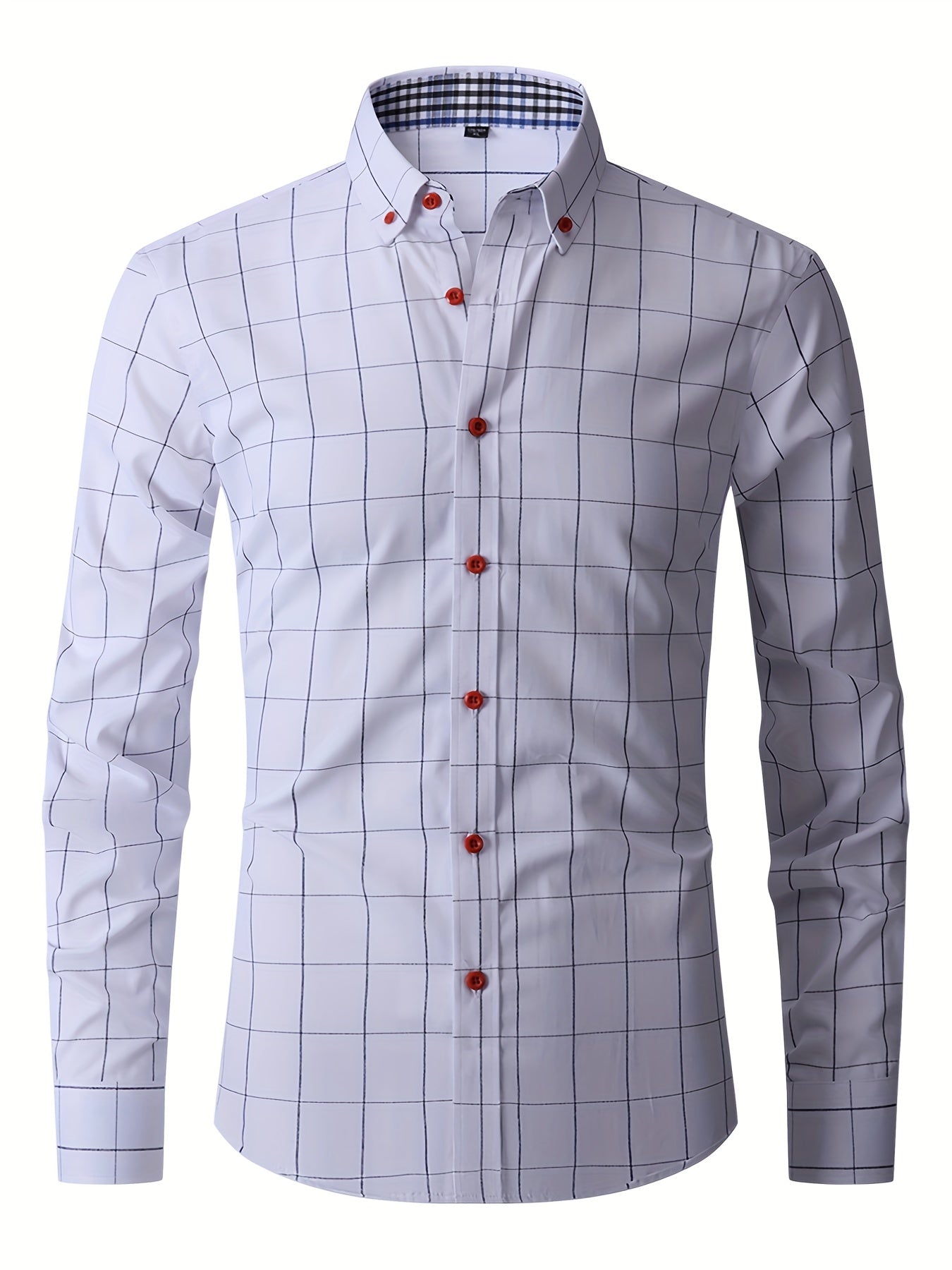 Dress Shirt | Long Sleeve | Slim Fit | Oxford Shirt | Men's Button-Up Shirt-Men Shirts-Chaps London-White-M-Chaps London