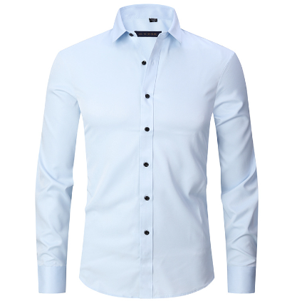 Dress Shirt - Long Sleeve - Stretchy - Non Iron Shirt - Men's Shirt-Chaps London-Sky Blue-S-Chaps London
