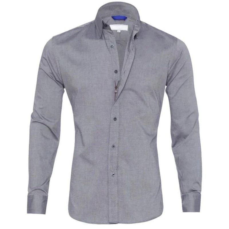 Dress Shirt - Men's Non Iron Button Up Shirt-Dress Shirts-Chaps London-Gray-S-Chaps London