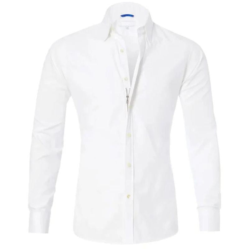 Dress Shirt - Men's Non Iron Button Up Shirt-Dress Shirts-Chaps London-White-S-Chaps London