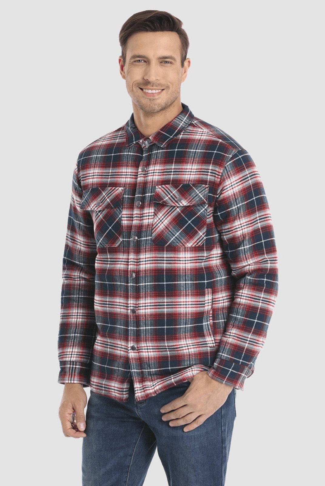Flannel Jacket - Plaid - Button-Up - Quilted Liner Jacket - Men's Winter Jacket-Jackets-Chaps of London-Chaps of London