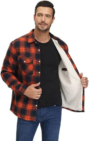 Flannel Shirt - Fleece Lined - Overshirt - Plaid Shirt - Men's Clothing-Overshirts-Chaps London-Chaps London