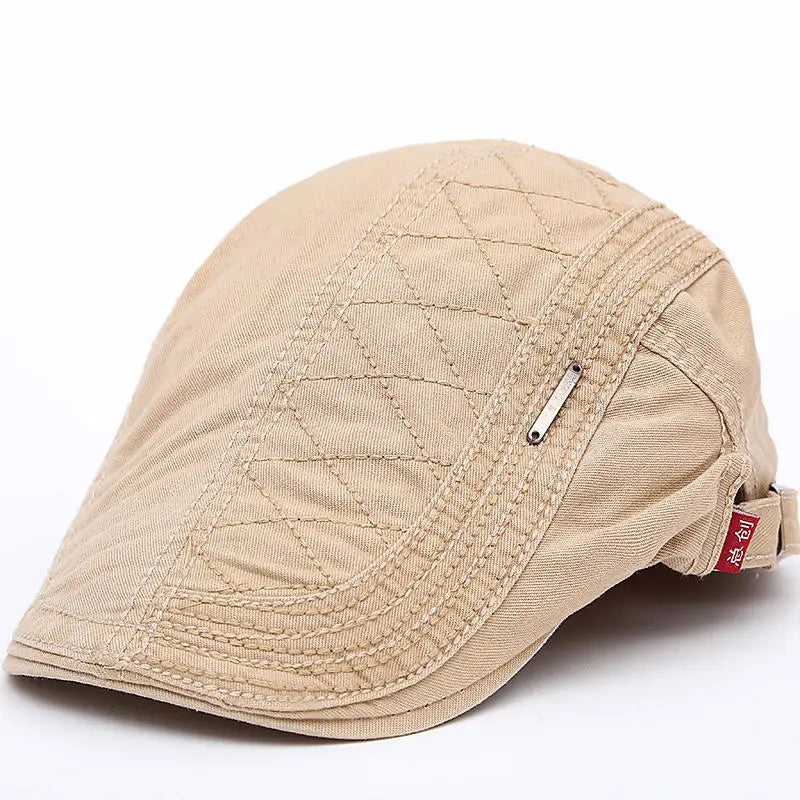 Flat Cap - Adjustable Canvas British Men's Cap-Flat Cap-Chaps London-Beige-Chaps London