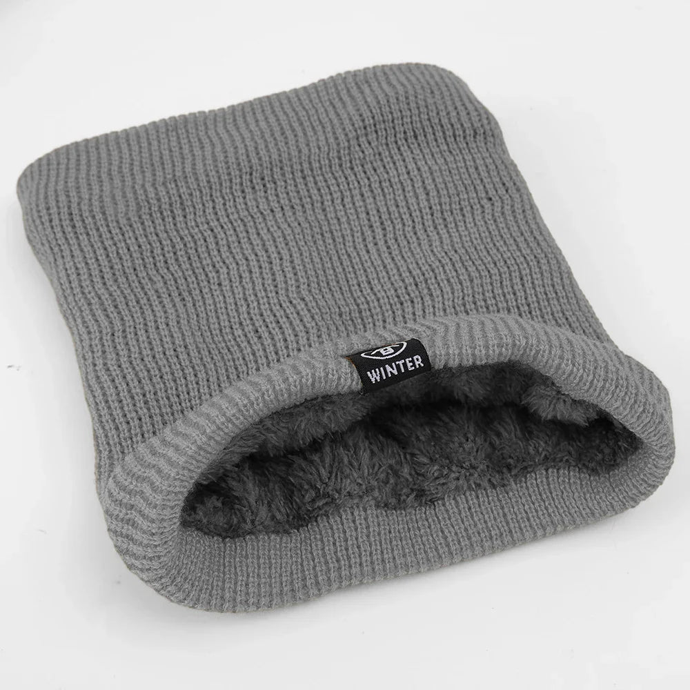 Fleece Collar - Knitted - Winter - Collar Scarf - Men's Winter Accessories-Scarf-Chaps London-Grey-One size fits all-Chaps London