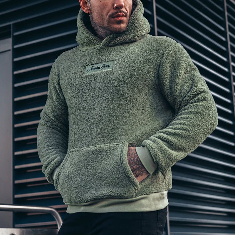 Fleece Hoodie - Men's Comfy Pullover Teddy Hoodie-Hoodies-Chaps London-Dark Green-S-Chaps London