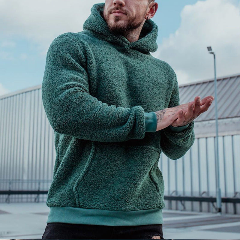 Fleece Hoodie - Men's Comfy Pullover Teddy Hoodie-Hoodies-Chaps London-Green-S-Chaps London