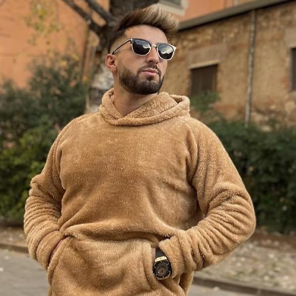 Fleece Hoodie - Men's Warm Teddy Pullover Hoodie-Hoodies-Chaps London-Chaps London